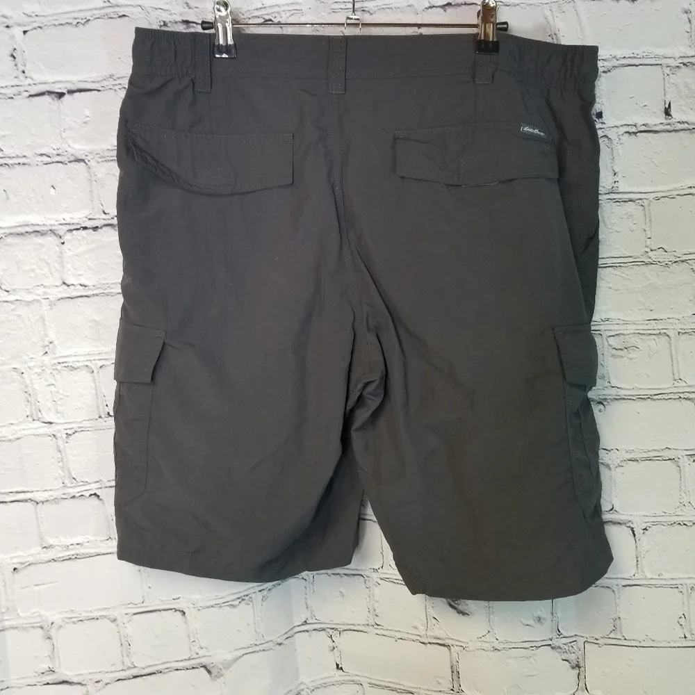 Eddie Bauer gray nylon cargo shorts